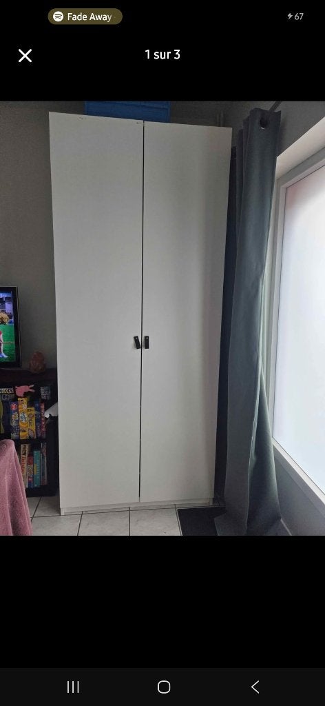 Garde robe pax Ikea blanche 236 cm, Maison & Meubles, Avec porte(s), Enlèvement, Utilisé, 50 à 75 cm