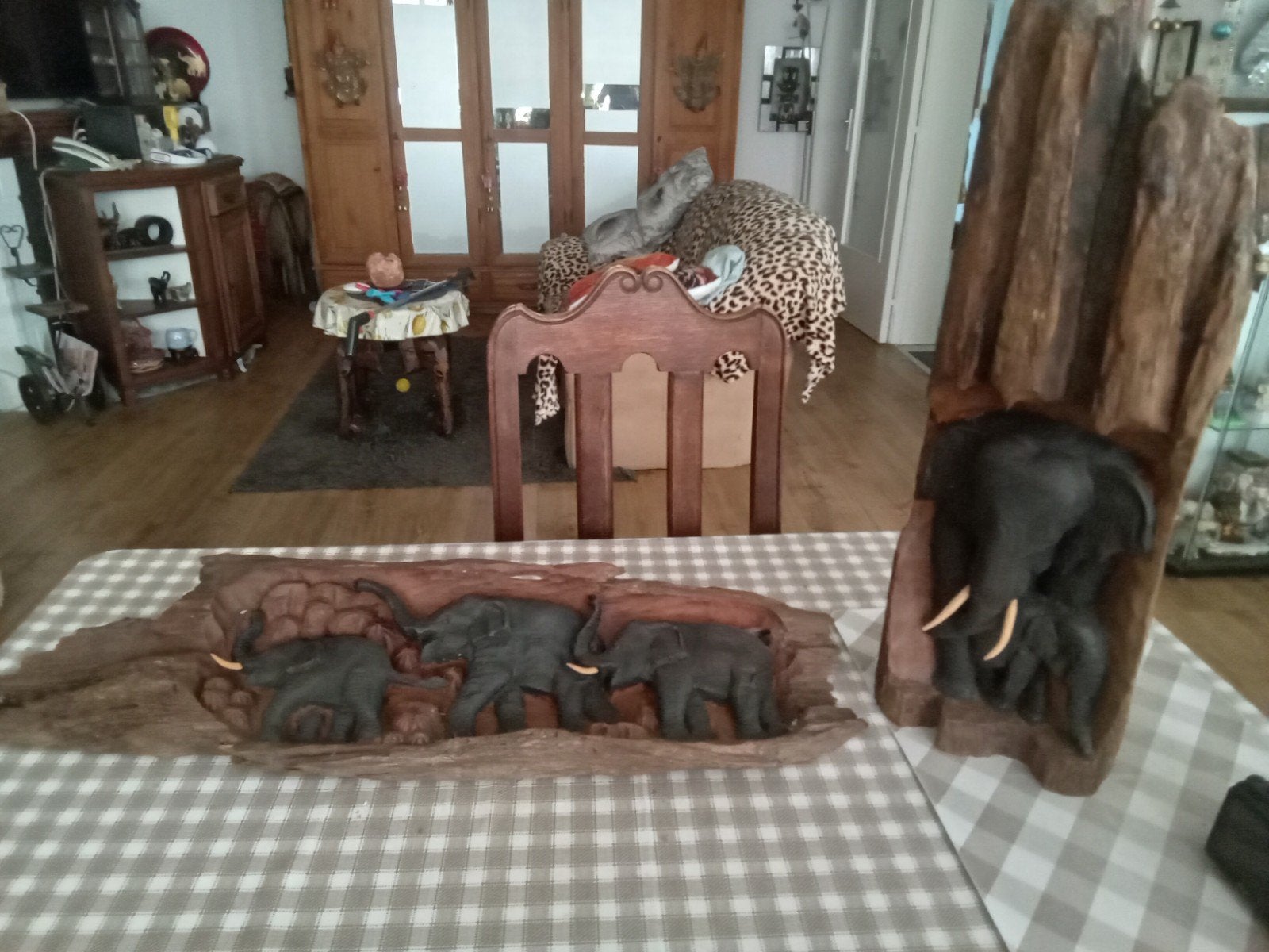 lot de 2 sculpture bois, Antiquités & Art, Art | Sculptures & Bois, Enlèvement