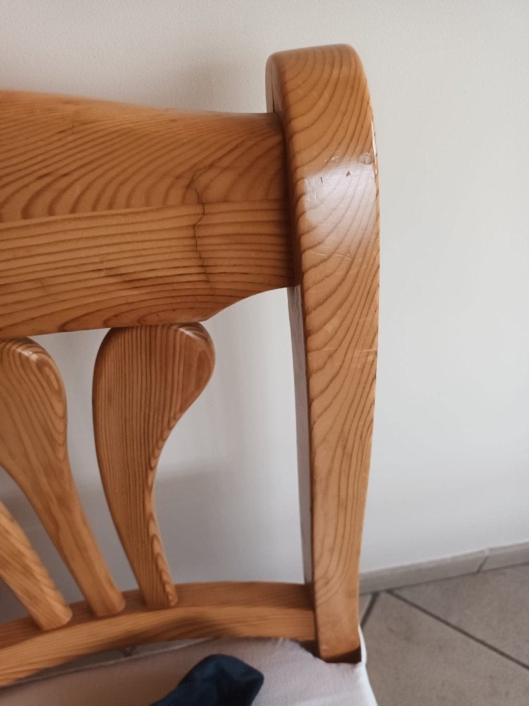 4 chaises en pin, Moins de 100 cm, Enlèvement, Utilisé, Moins de 50 cm