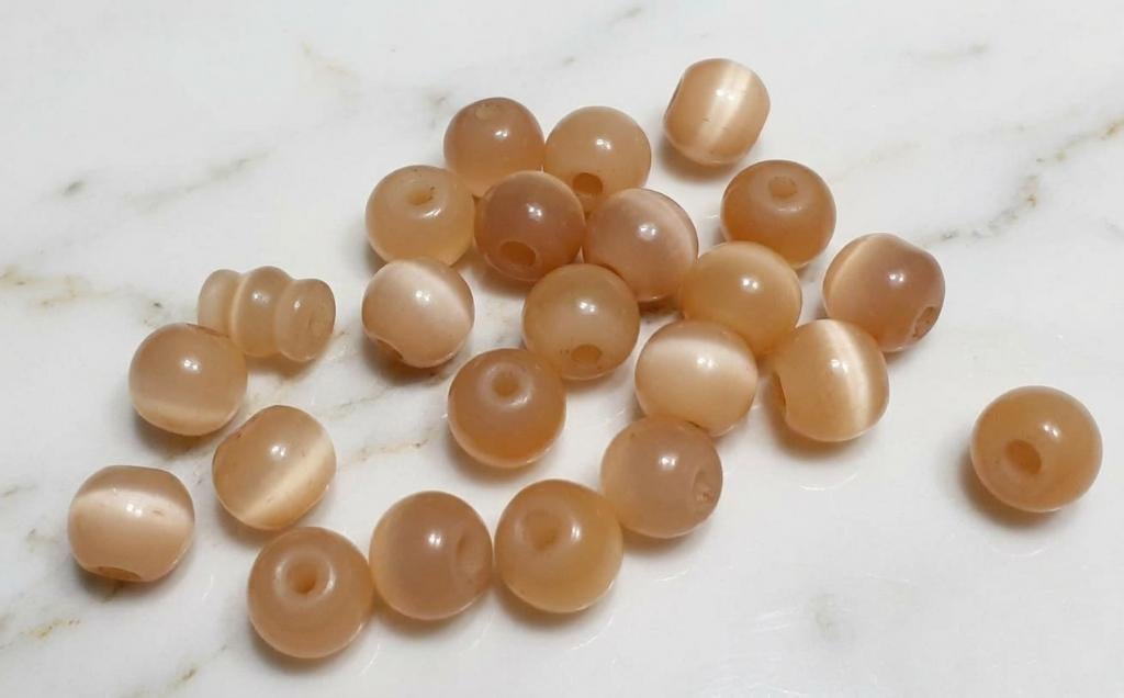 lot kralen beige katoog 8-9mm +- 23, Ophalen of Verzenden, Nieuw, Kraal