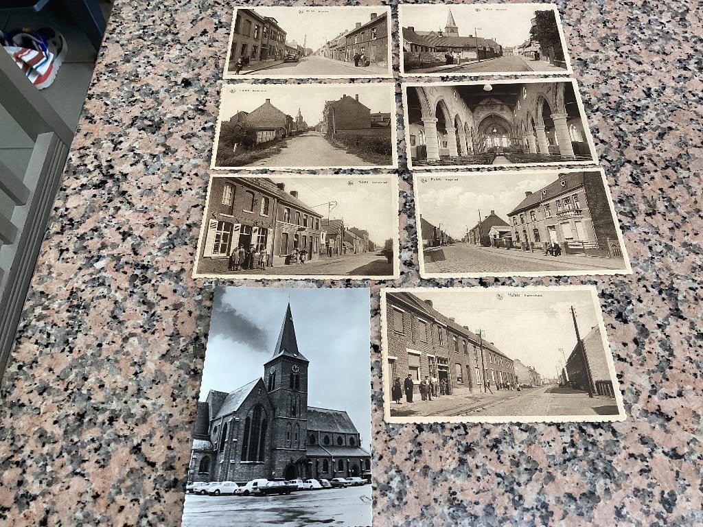 Lot 8 cartes postales anciennes HULSTE, Collections, Enlèvement ou Envoi, 1920 à 1940, Non affranchie, Flandre Occidentale