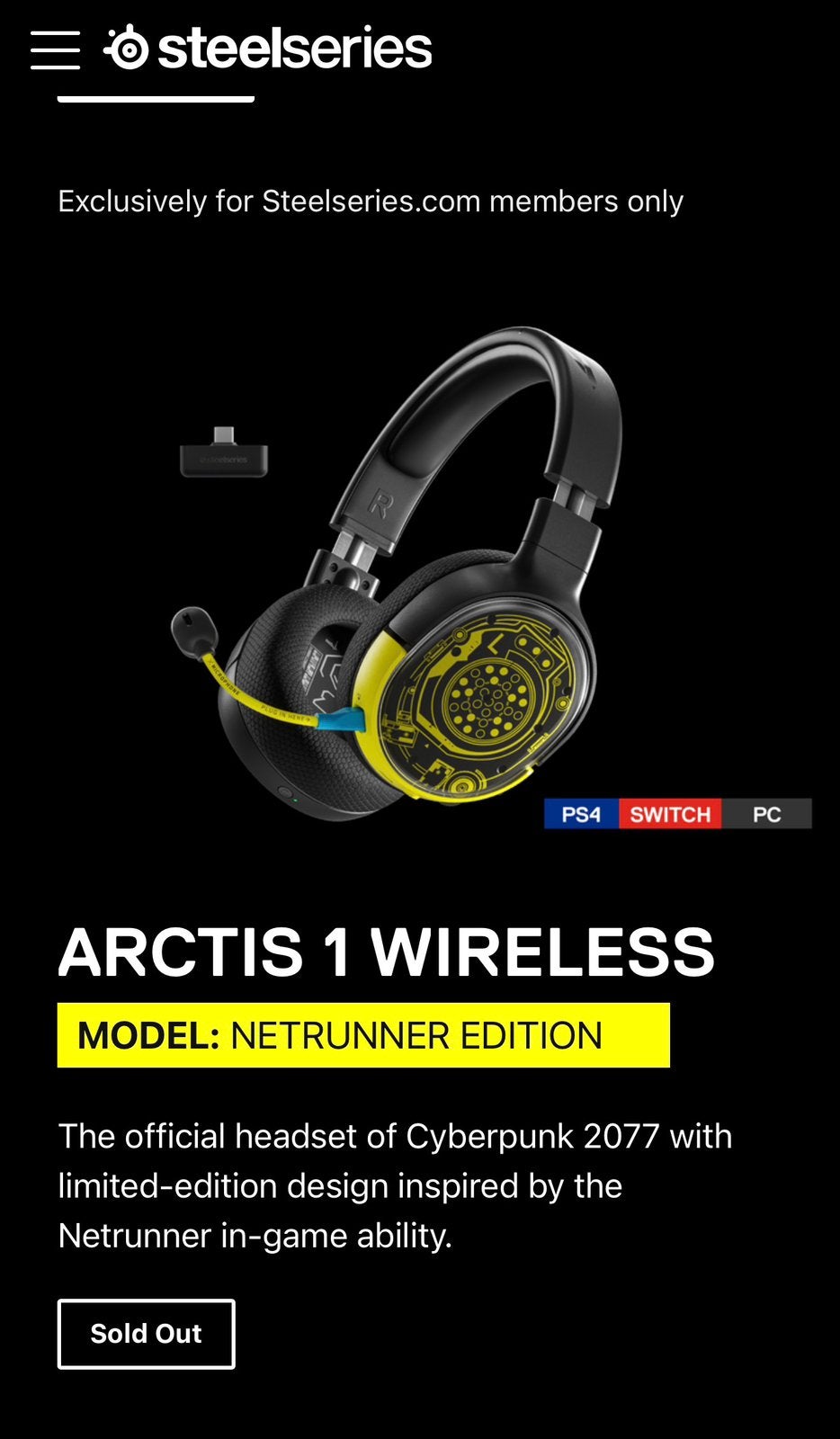 Steelseries Arctis 1 cyberpunk editie wirless headset, Enlèvement, Comme neuf