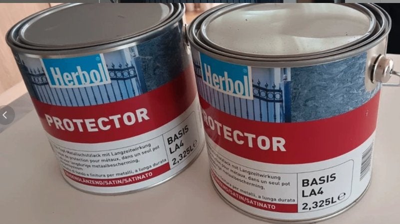 2 blikjes metaalverf Herbol metaalgrijs, Doe-het-zelf en Bouw, Nieuw, Ophalen of Verzenden, Verf, Grijs