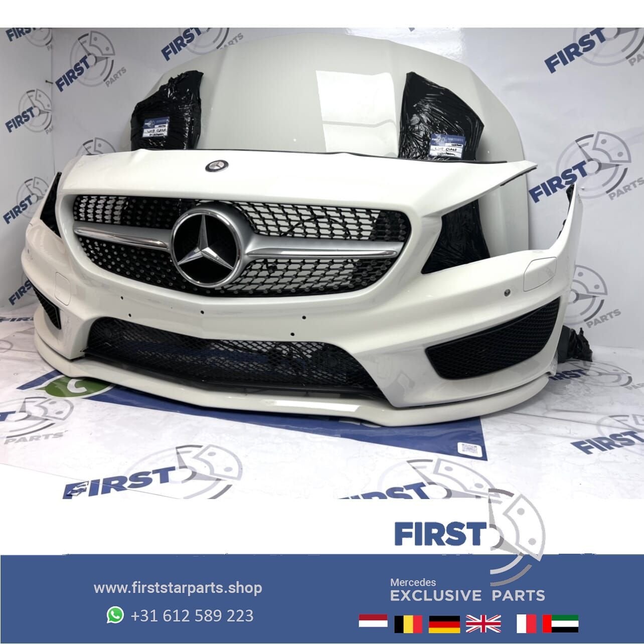 W117 CLA AMG Voorkop origineel Mercedes wit / Compleet Front, Gebruikt, -, Ophalen of Verzenden, Bumper