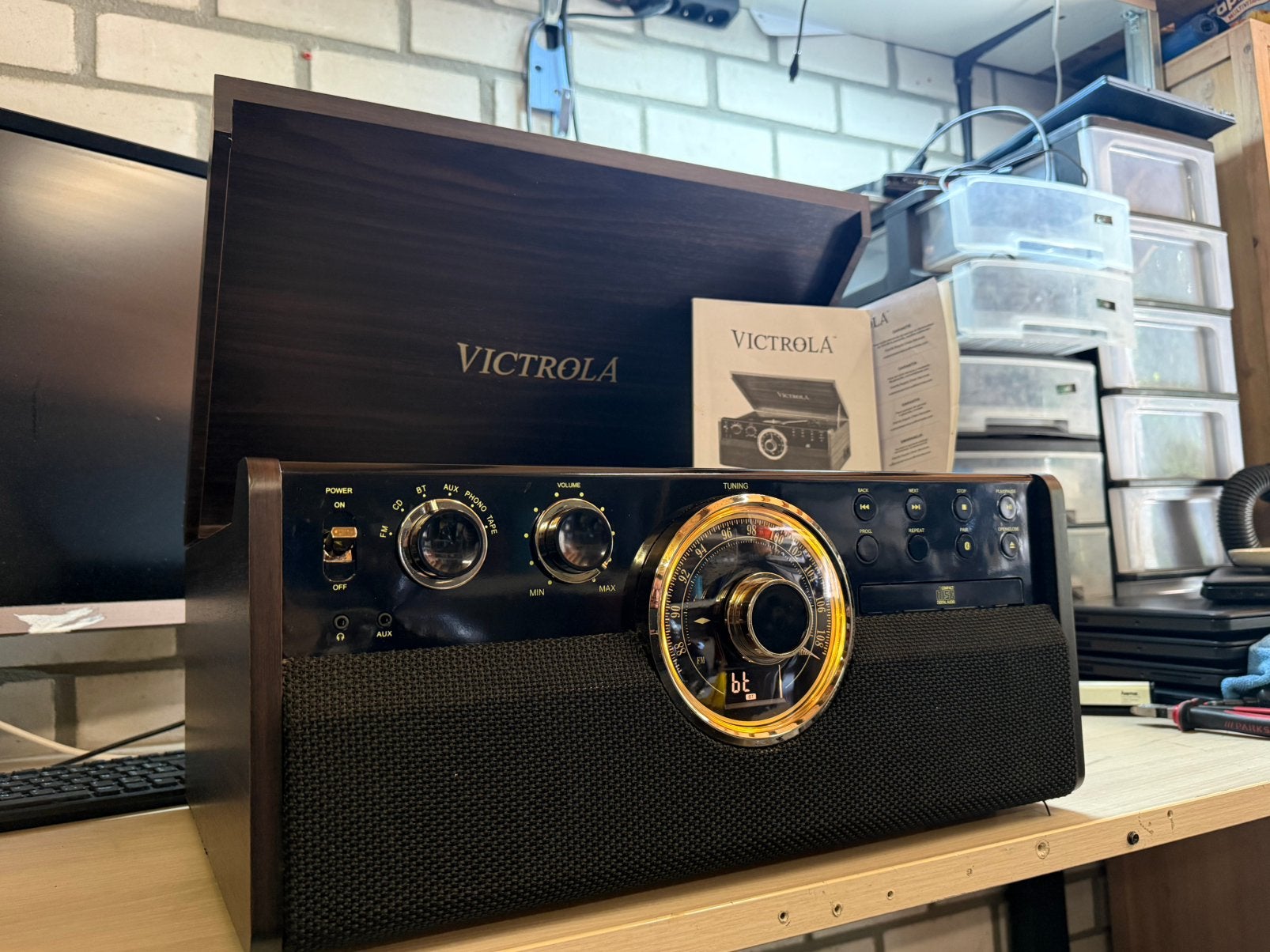 Victrola Empire VTA-270B – 6-in-1 muziekinstallatie, Audio, Tv en Foto, Ophalen, Zo goed als nieuw