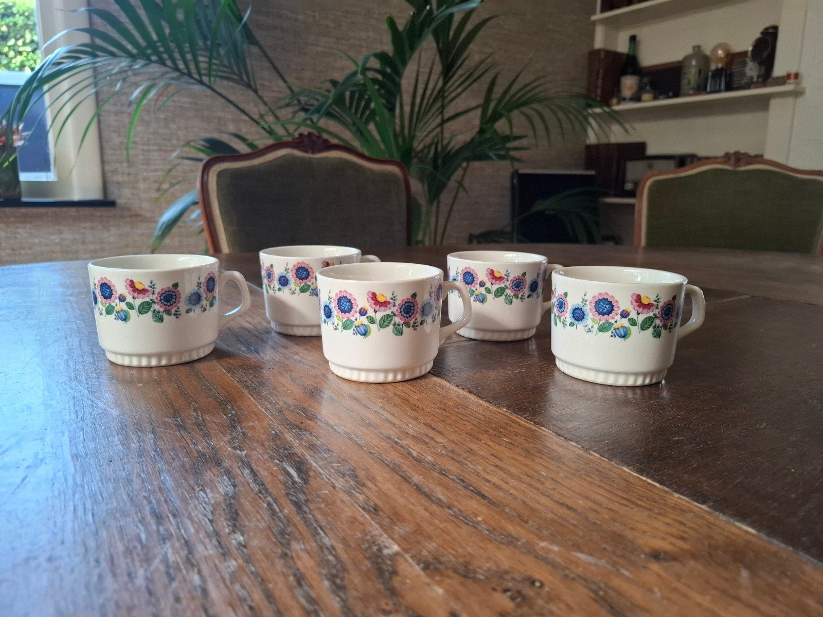 Vintage kopjes Boch Delta - set van 5, Antiek en Kunst, Ophalen of Verzenden