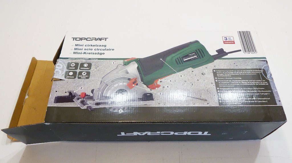 Mini scie circulaire TopCraft XYZ486, 600 à 1200 watts, 70 mm ou plus, Utilisé, Scie circulaire