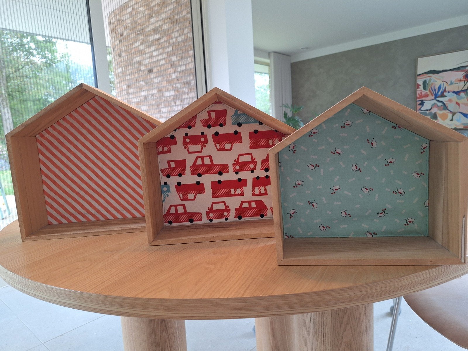 houten huisjes decoratie 3 stuks, Ophalen, Nieuw