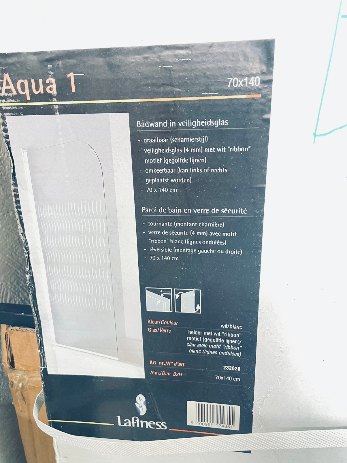 Glazen badwand nieuw, Ophalen, Zo goed als nieuw, Overige typen