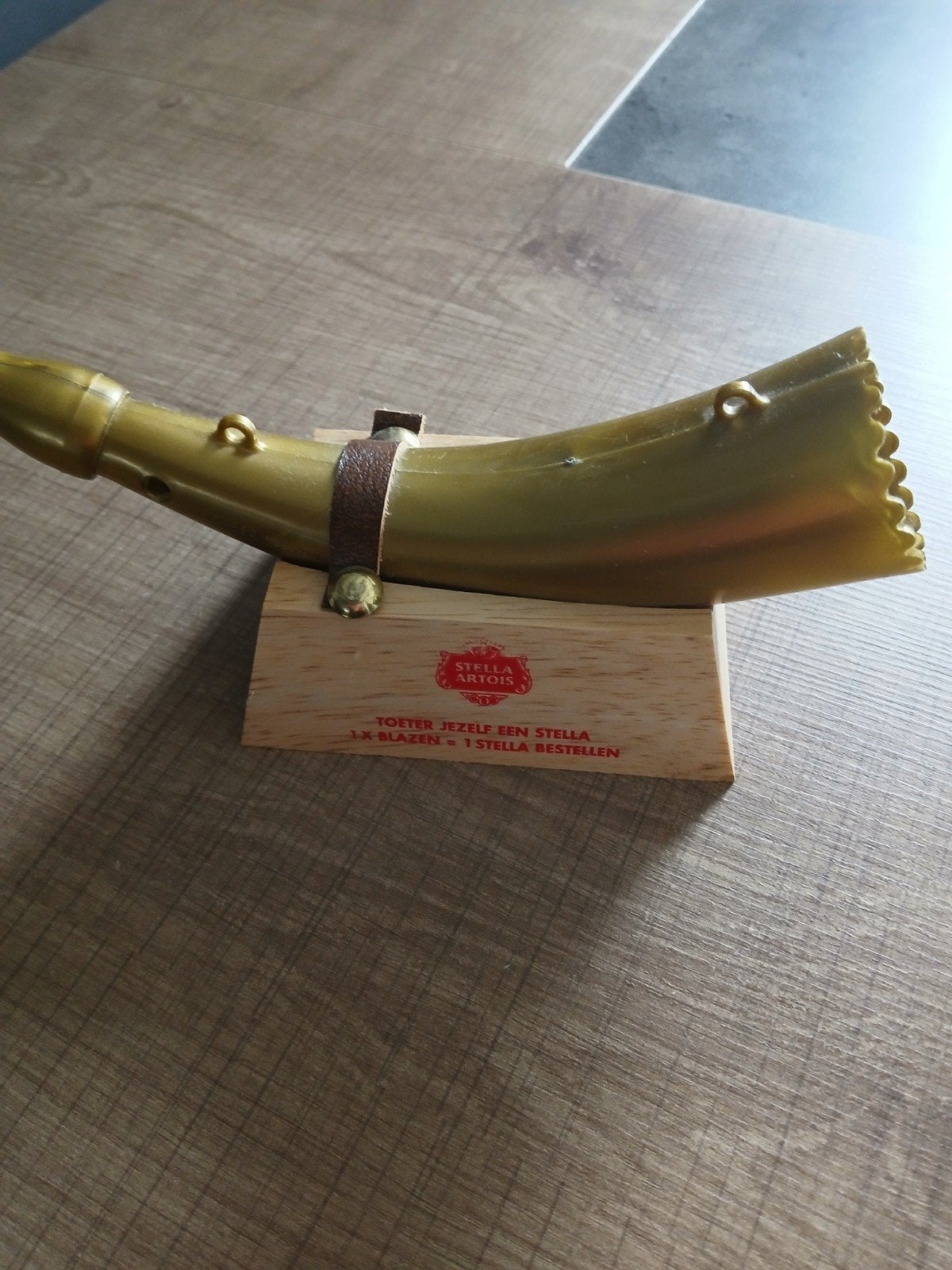 Vintage Stella Artois blaashoorn jaren '90, Ophalen of Verzenden, Stella Artois