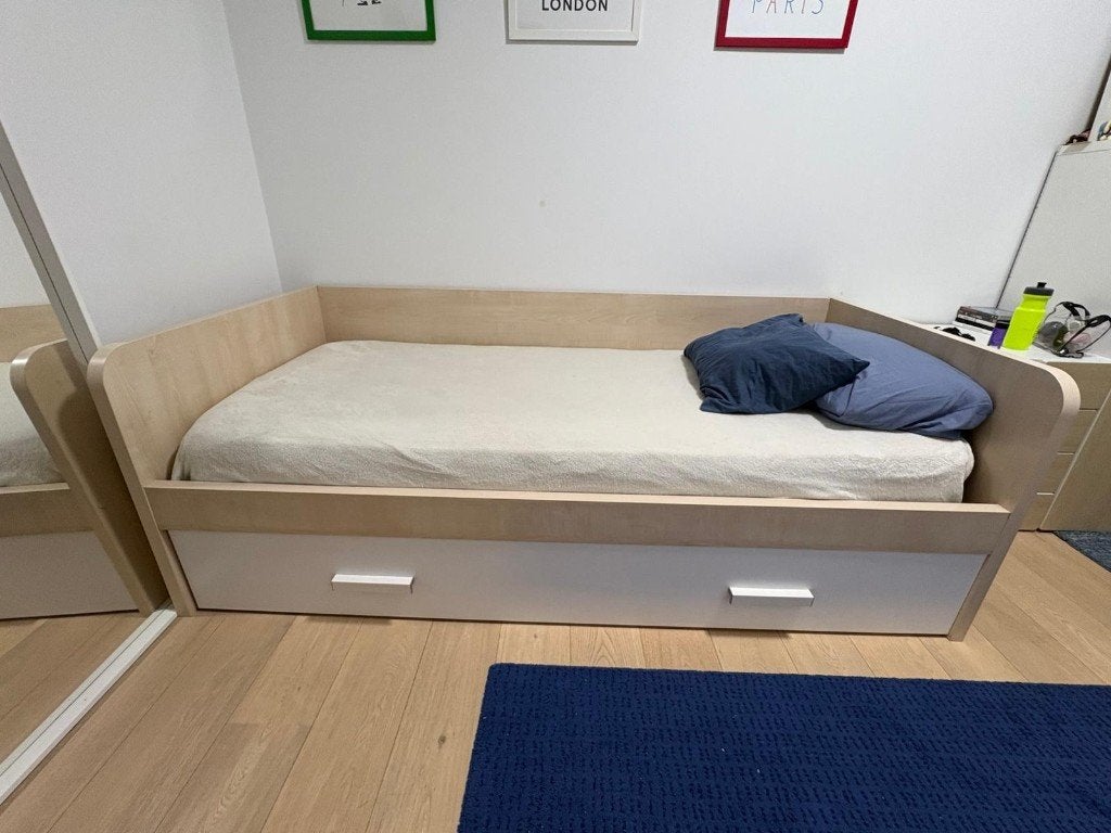 2x Lit gigogne escamotable 90x200cm, Enlèvement, Utilisé, Lits superposés