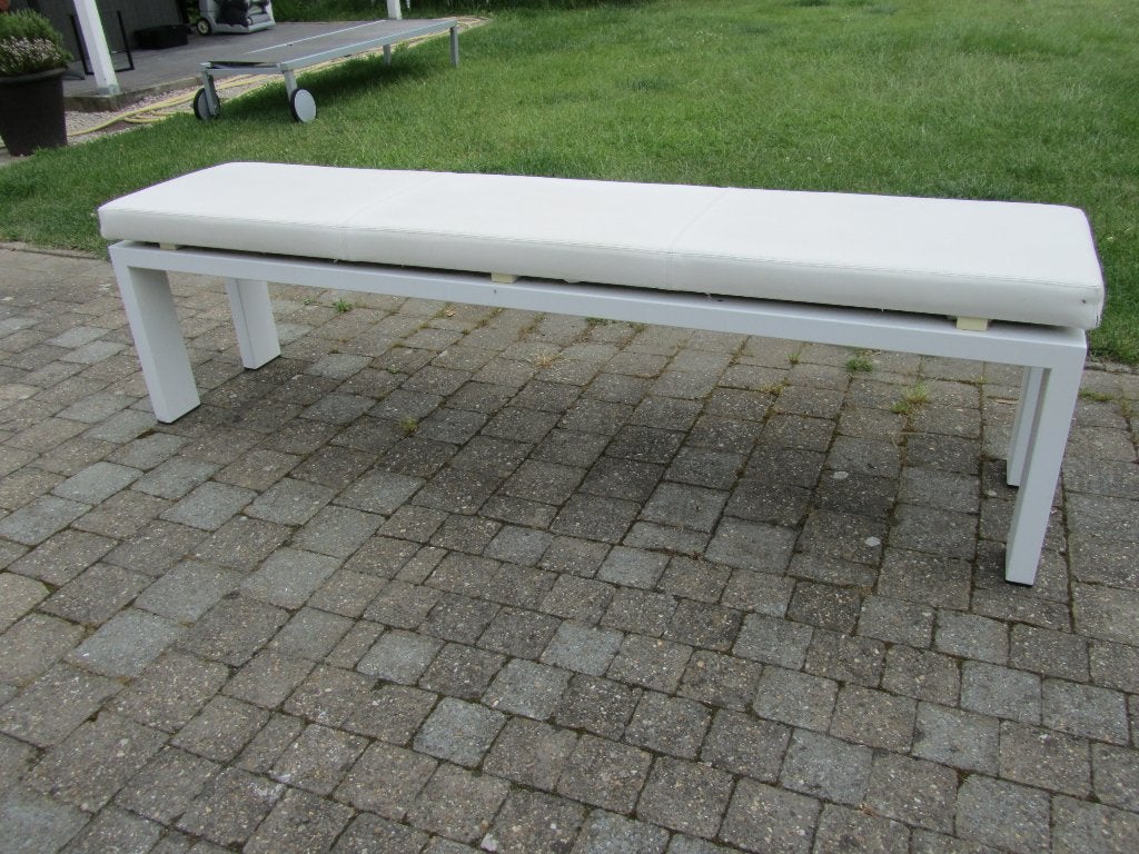 Joli zitbank - lengte 180 - wit leder, Huis en Inrichting, Ophalen, Gebruikt, Wit, Design