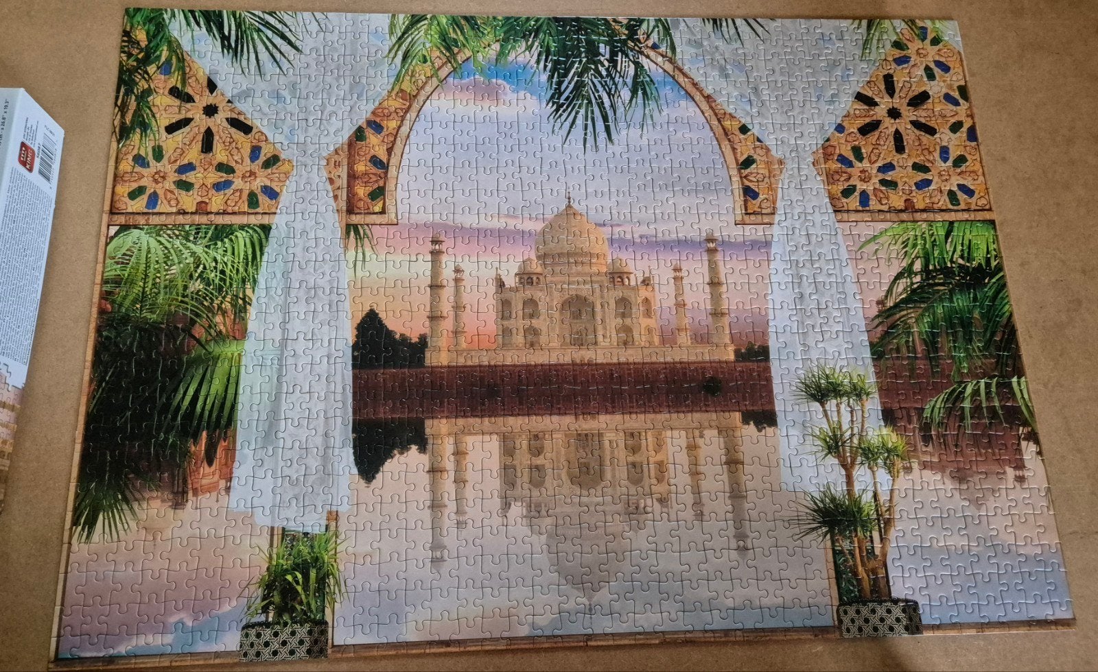 Taj Mahal puzzel van 1000 stukjes, Hobby en Vrije tijd, Ophalen of Verzenden, 500 t/m 1500 stukjes, Zo goed als nieuw, Legpuzzel