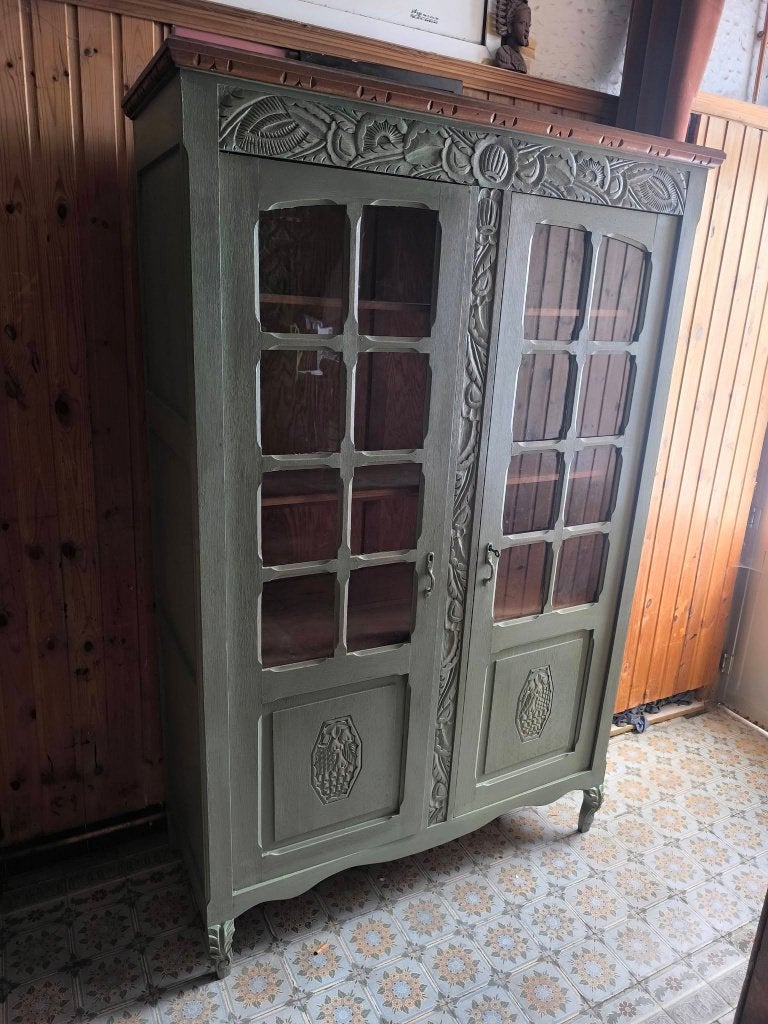 Vitrine art déco armoire placard étagère meuble salon, Maison & Meubles, Enlèvement, Comme neuf