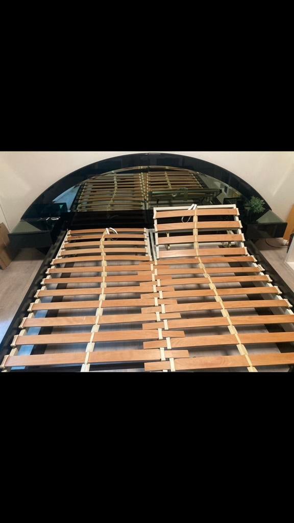Lit 1m/80 sur 2m +sommier têtes réglables., Enlèvement, Utilisé, 180 cm, Deux personnes