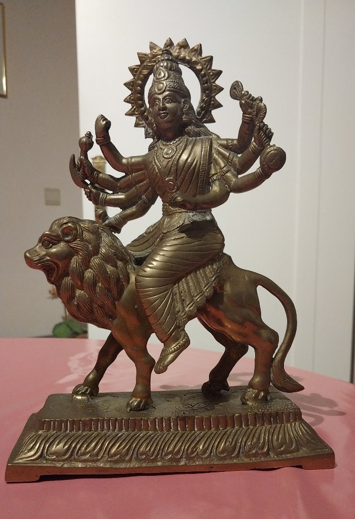 Godin Durga-standbeeld,Singhavahini,Shiva,Boeddha,buddha,,,,, Enlèvement ou Envoi, Utilisé