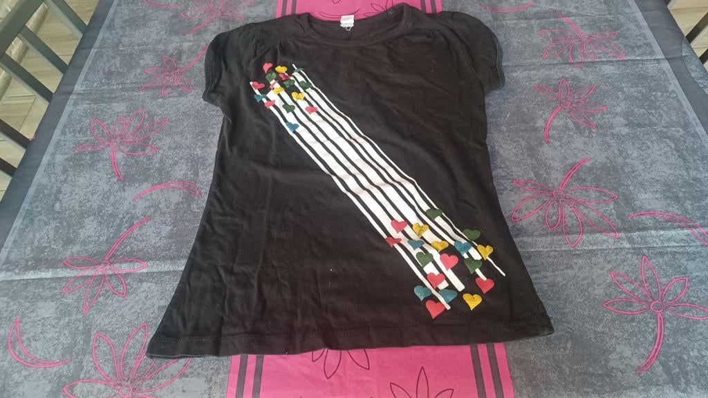 Zwarte t shirt, Kinderen en Baby's, Kinderkleding | Maat 146, Ophalen, Zo goed als nieuw, Meisje, Shirt of Longsleeve