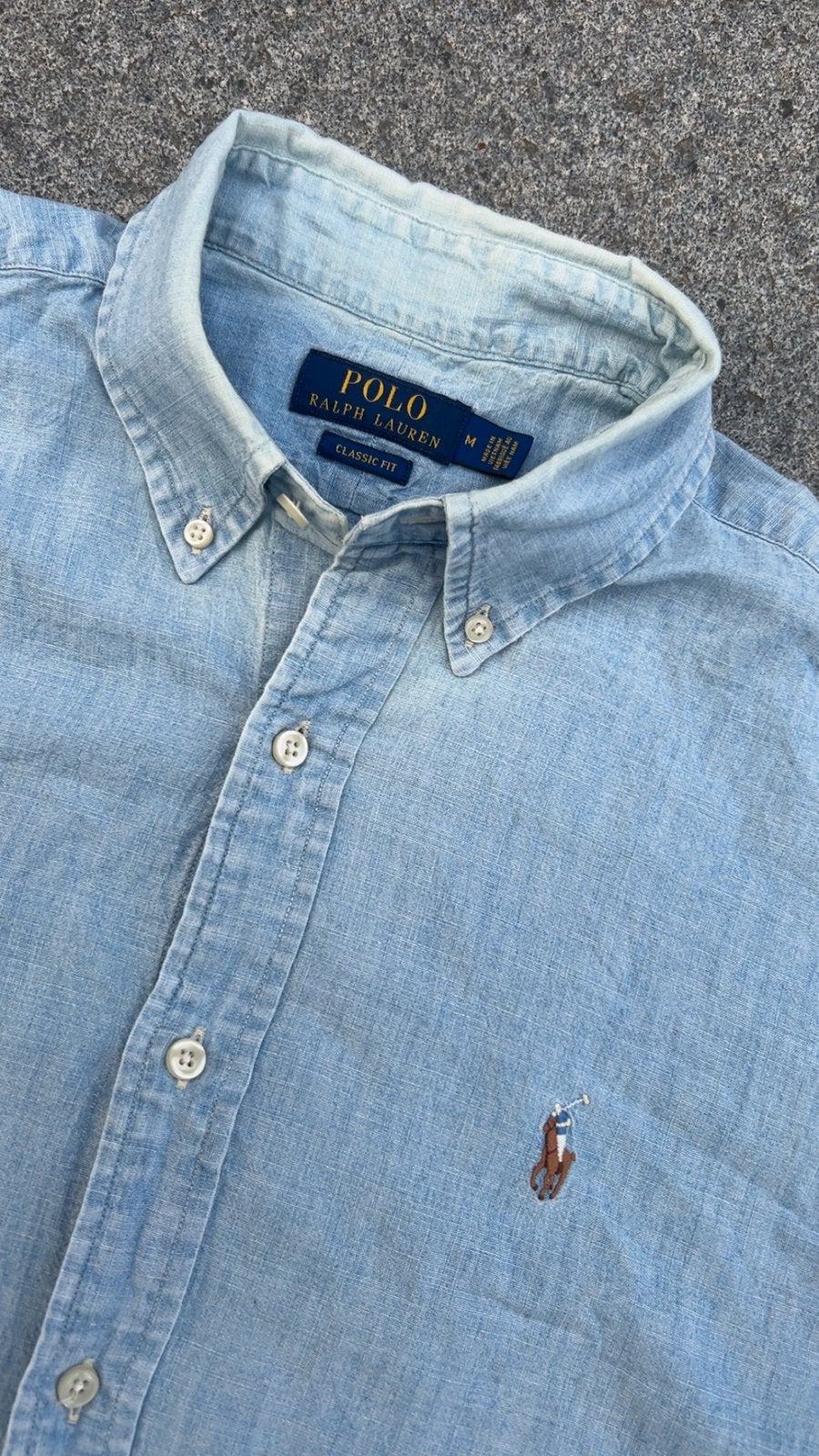 Blauw hemd ralph lauren, Kleding | Heren, Verzenden, Zo goed als nieuw, Blauw