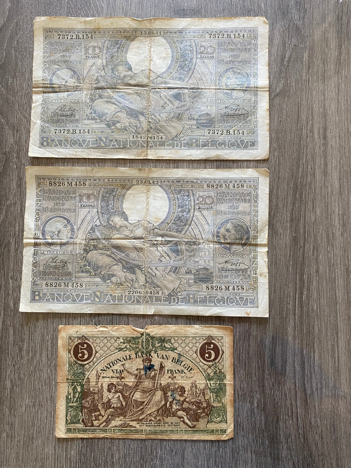 Oude belgische biljetten, Postzegels en Munten, Bankbiljetten | België, Ophalen, Setje