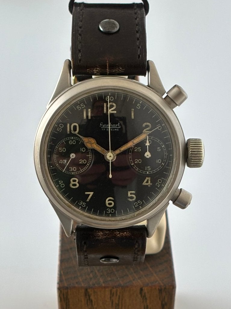 Hanhart Cal. 41 Fliegerchronograph WWII, Bijoux, Sacs & Beauté, Montres | Hommes, Montre-bracelet, Autres marques, Enlèvement ou Envoi