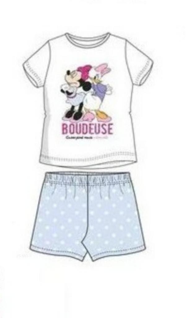 Minnie Mouse Shortama - Wit/Bleu - Maat 104-110-116-128, Enfants & Bébés, Vêtements enfant | Taille 128, Enlèvement ou Envoi, Vêtements de nuit ou Sous-vêtements