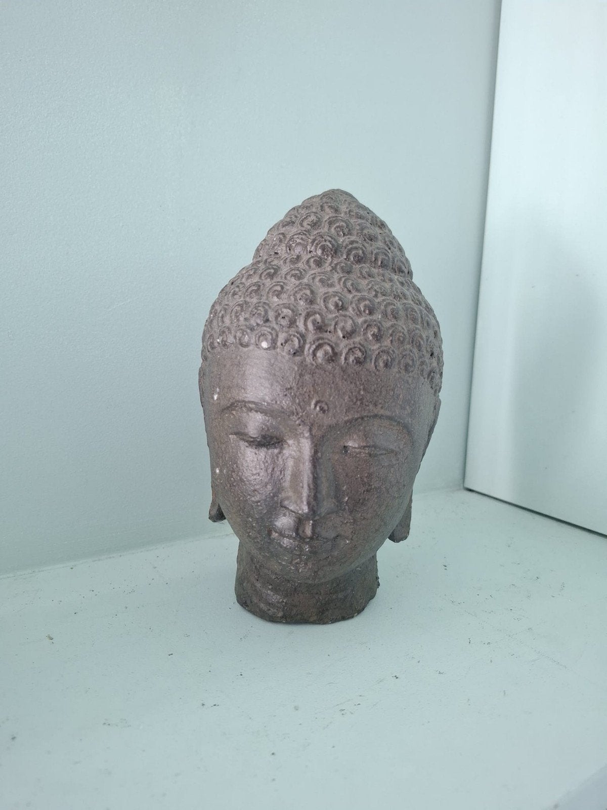 zwaar boeddha hoofd, Ophalen, Massief, Steen/keramiek, 21 cm