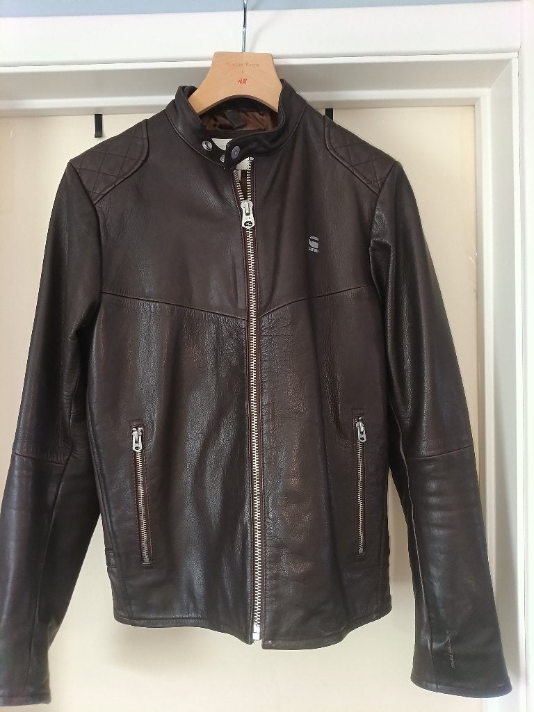 Authentique Veste en cuir marron G-Star RAW – Taille M, Ophalen, G-Star Raw, Overige kleuren, Maat 48/50 (M)
