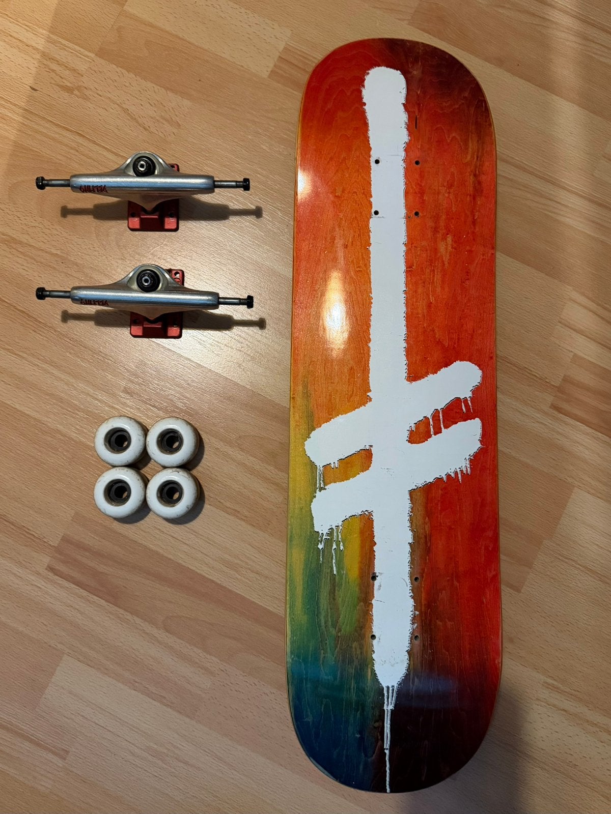 8.25 Deathwish skateboard + indy trucks. Pro set-up, Sport en Fitness, Skateboarden, Ophalen, Zo goed als nieuw, Skateboard