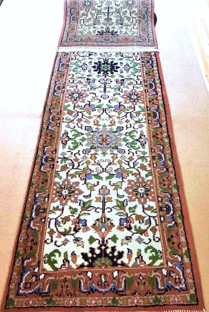 Perzisch/oosters handgeknoopt Loper tapijt (Tabriz) 310x80cm, Huis en Inrichting, Ophalen, 200 cm of meer, 50 tot 100 cm, Zo goed als nieuw