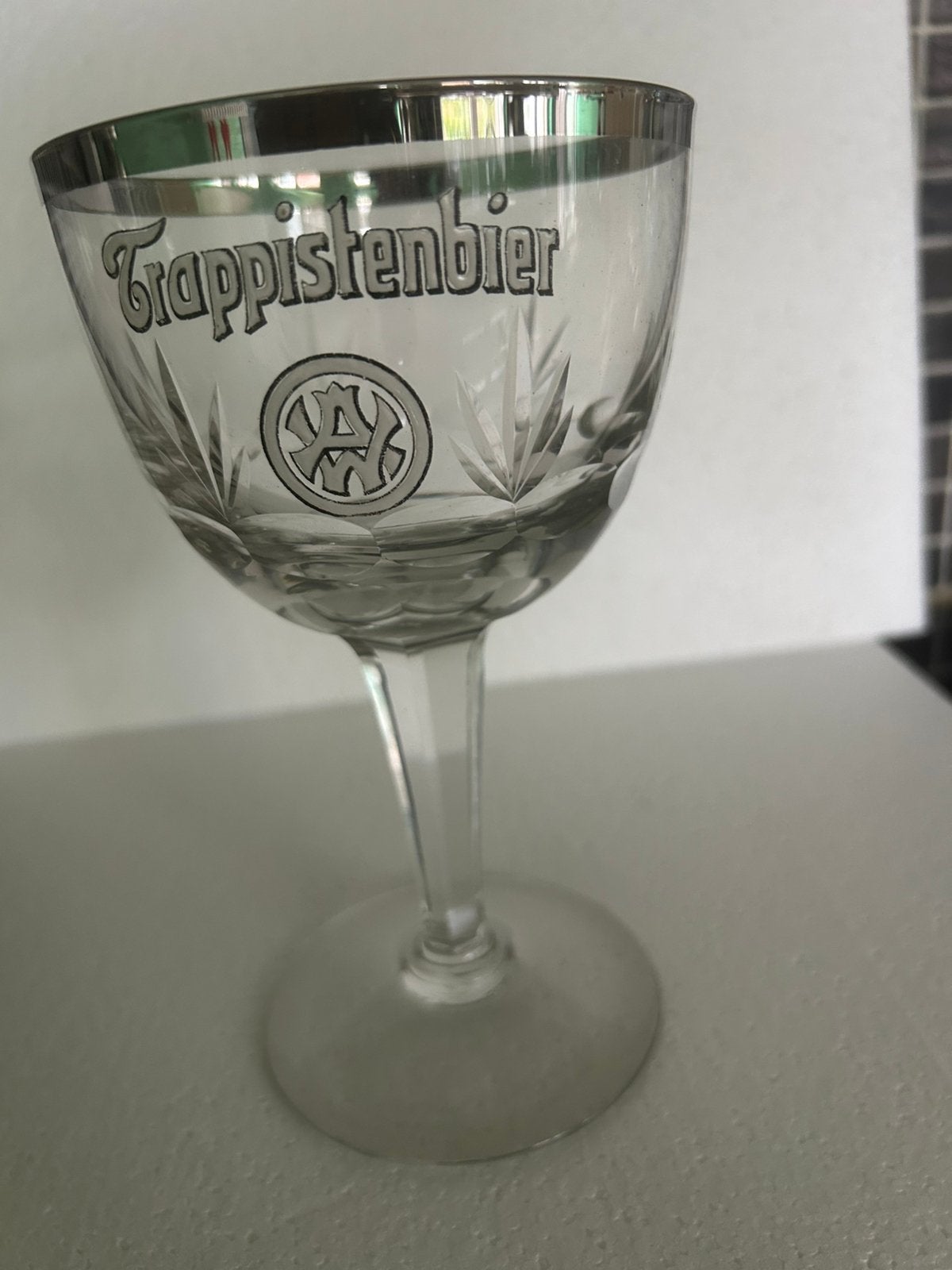 Verre trappistenbier Westmalle émaillé, Collections, Marques de bière, Enlèvement ou Envoi, Comme neuf