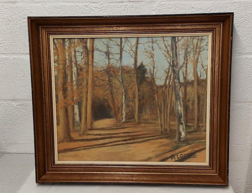 Landschapsschilderij van een bos door A. Lomré, Ophalen of Verzenden