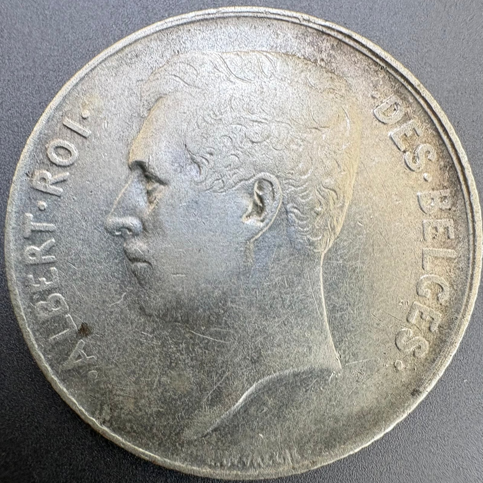 Zilveren 1 Franc - Portret Vorst Albert I - 1912 - Frans, Postzegels en Munten, Verzenden, Zilver, Losse munt, Zilver