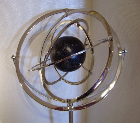 5 Sferische Astro-ringen met een wereldbol - instelbaar, Ophalen, Draaibaar, Nieuw, Metaal