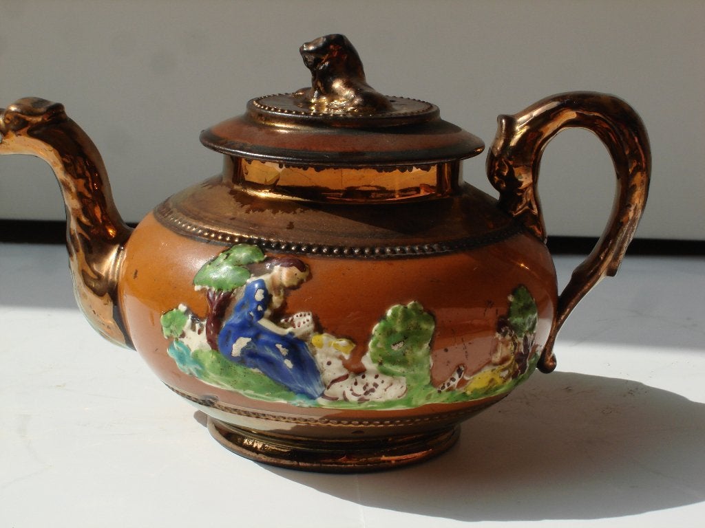 UK Denby Derby porcelain lusterware Engels porselein teapot, Ophalen of Verzenden