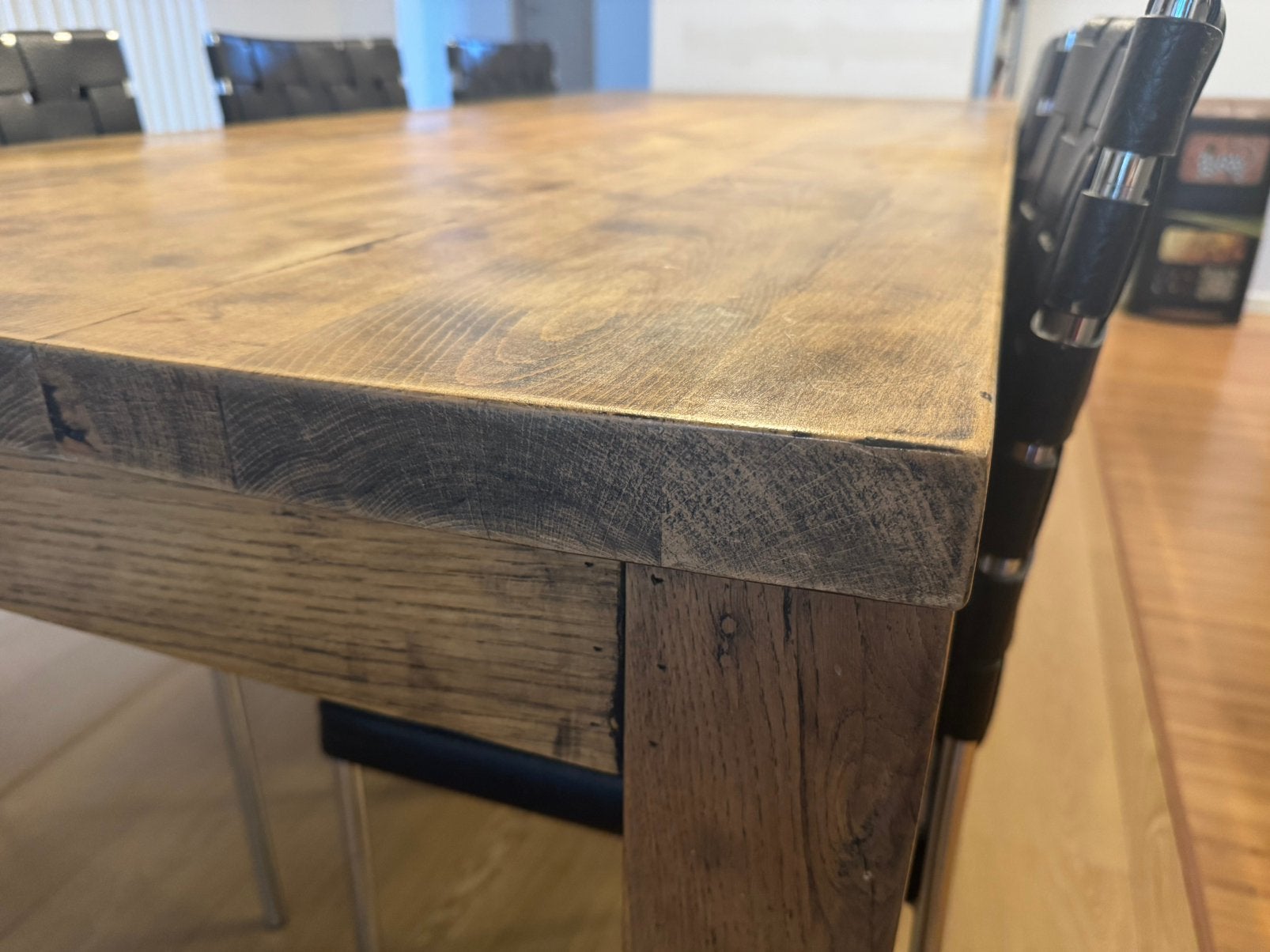 Table de salle à manger en chêne massif sur mesure, Maison & Meubles, Comme neuf, Enlèvement, 50 à 100 cm, Chêne
