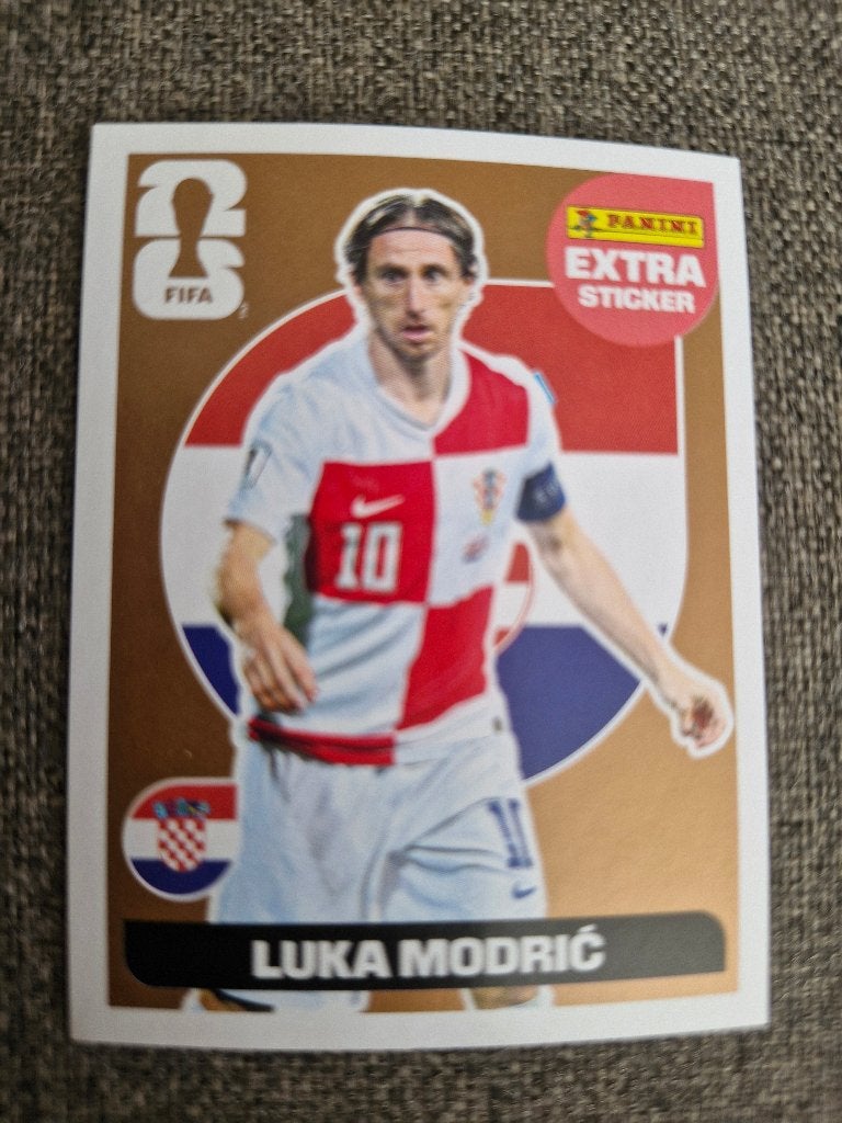 Extra sticker fifa wc 2026 Luka Modric brons  ruilen 30 st, Ophalen of Verzenden, Nieuw, Sticker