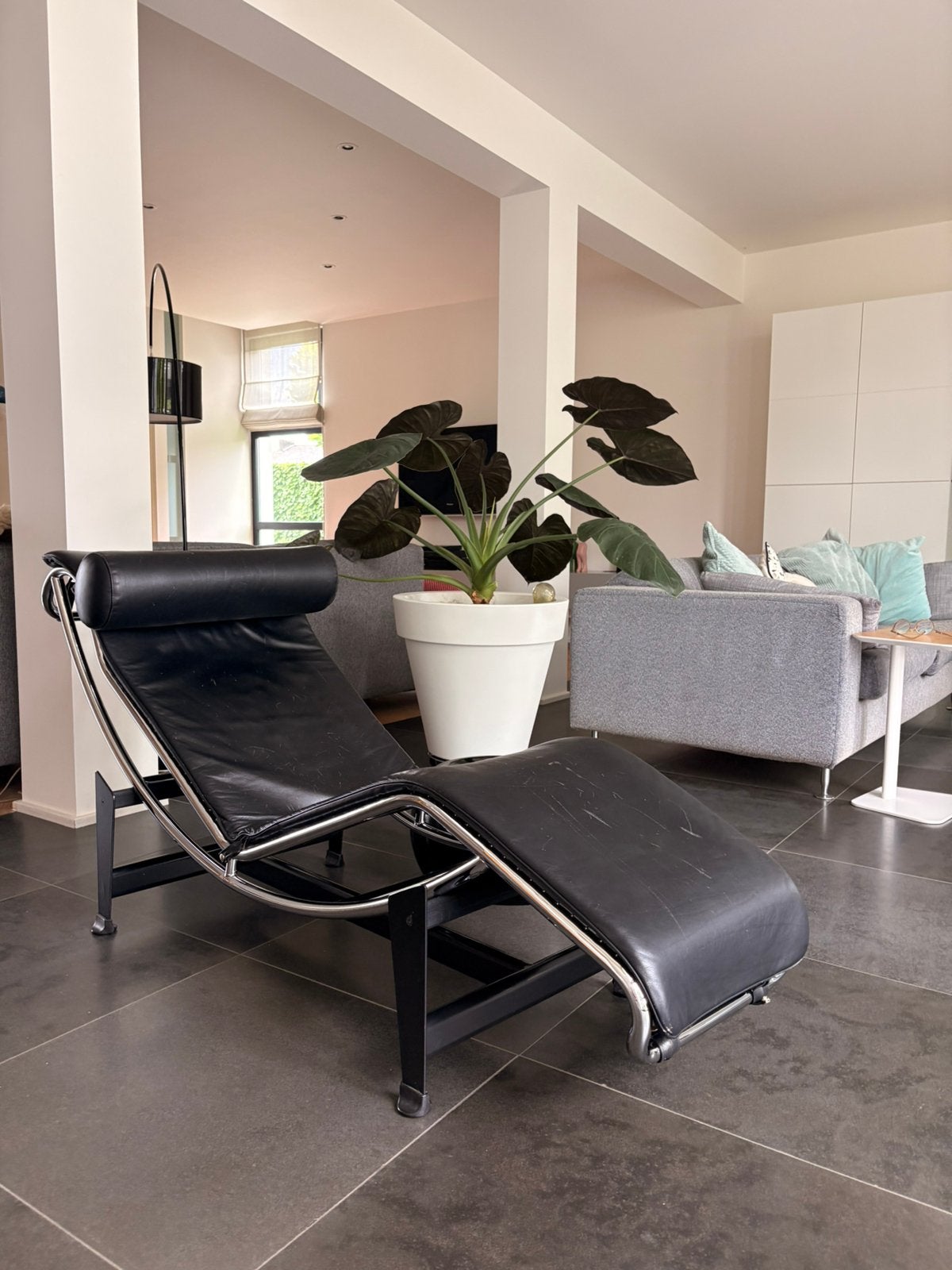 Le Corbusier loungestoel leder - kwaliteitsvolle replica, Ophalen, Gebruikt, Eenpersoons, Design