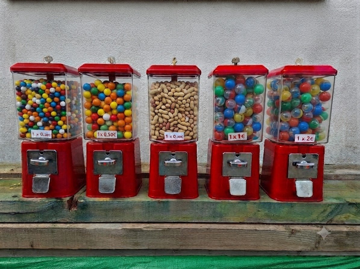 brabo kauwgom M&M’s pinda capsule automaat, Verzamelen, Automaten | Overige, Ophalen of Verzenden, Zo goed als nieuw