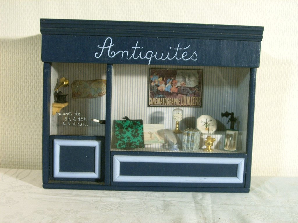 Diorama van Franse antiekwinkel., Antiek en Kunst, Ophalen of Verzenden