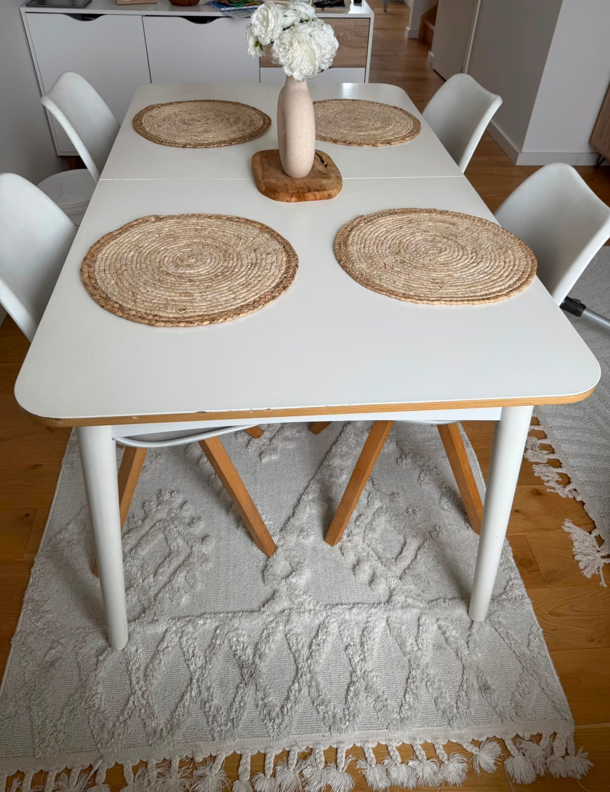 Salle a manger maison du monde avec 4 chaises, Huis en Inrichting, Ophalen, Gebruikt, Scandinave, 4 tot 6 stoelen