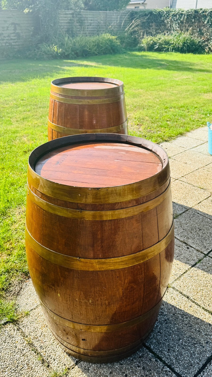 Mobilier de jardin en fût de chêne, Jardin & Terrasse, Enlèvement, Comme neuf