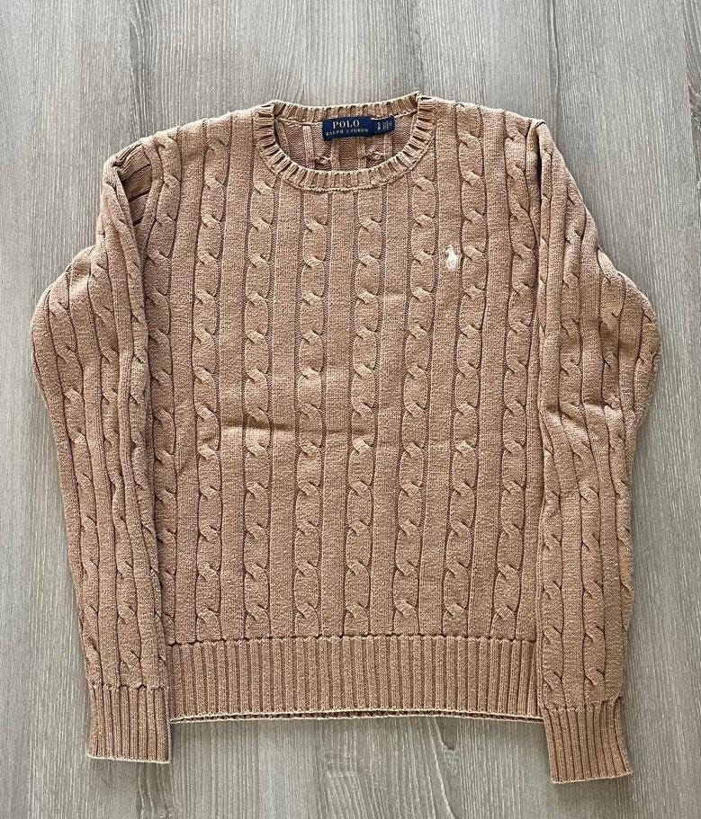 Beige Polo Ralph Lauren damestrui met ronde hals – maat S/P, Ophalen, Polo ralph lauren, Beige, Maat 34 (XS) of kleiner