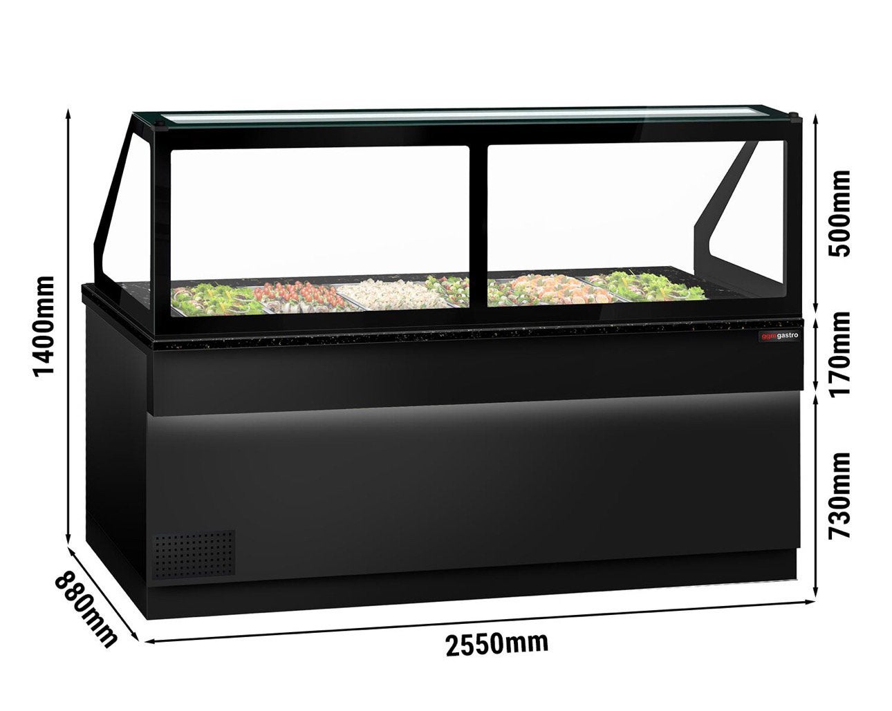 Saladette TORONTO 2550mm - 4 deuren - 6x GN 1/1, Ophalen, Zo goed als nieuw