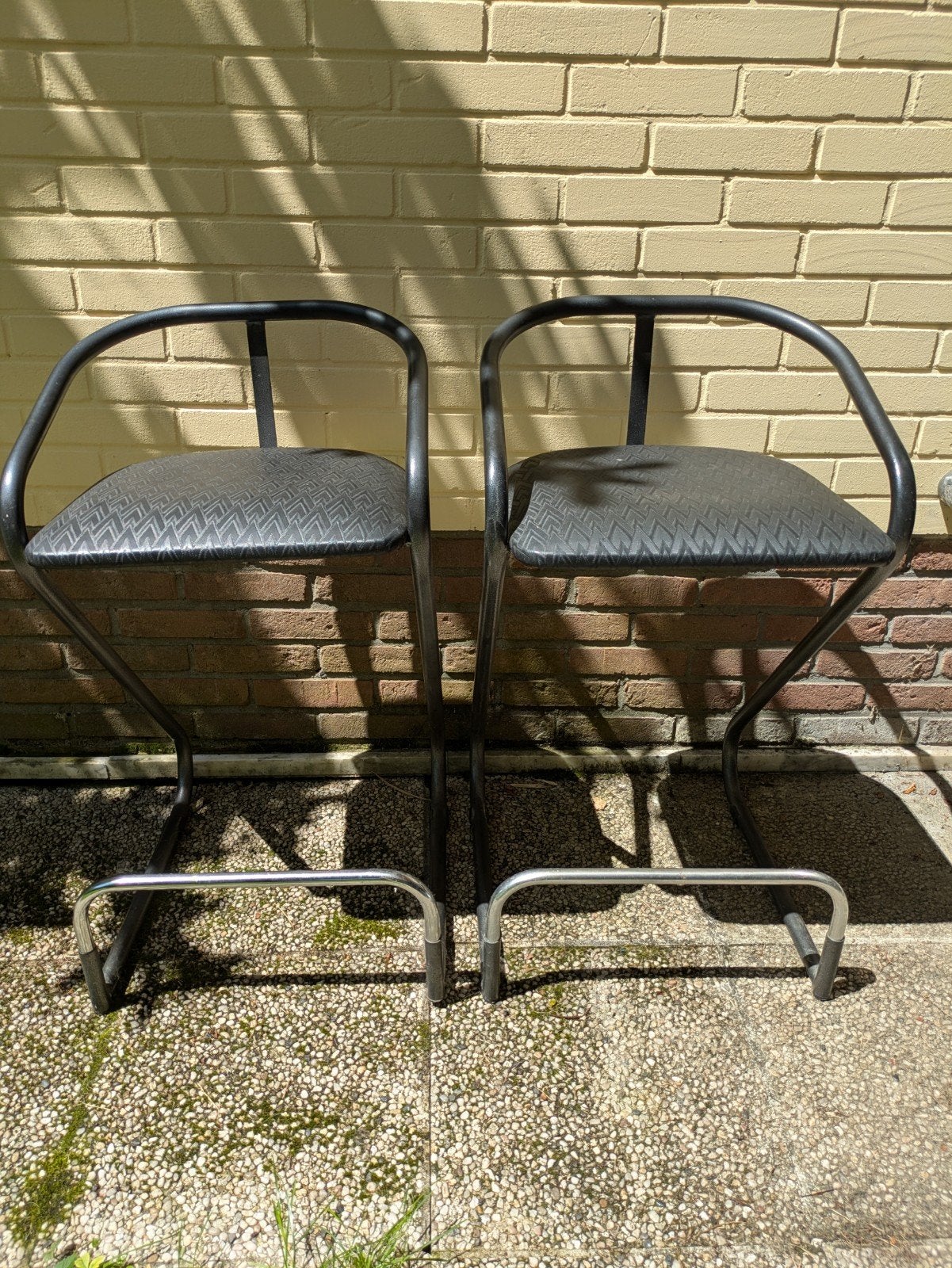 2 barkrukken, 2 krukken, Ophalen, Gebruikt, Met voetsteun