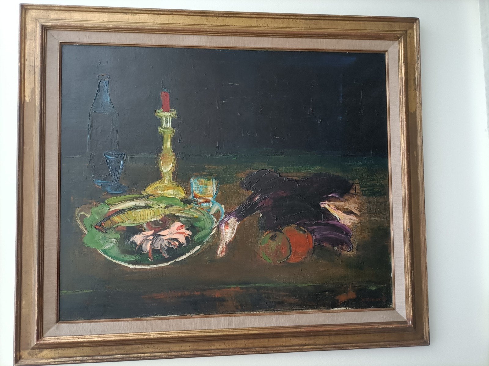 schilderij teuninck W. 1980, Enlèvement, Peinture à l'huile, Nature morte