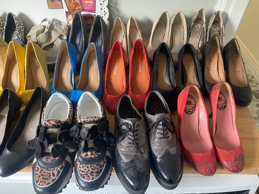Grote verzameling schoenen maat 36, Ophalen, Gedragen