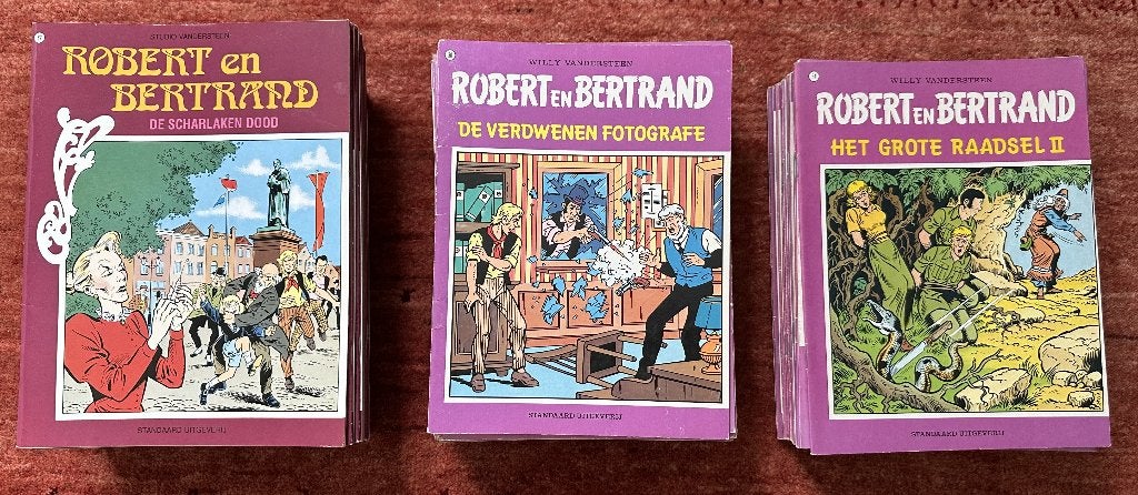 Robert et Bertrand les séries 1 à 82 (1re édition), Livres, Enlèvement ou Envoi, Willy Vandersteen, Série complète ou Série, Utilisé