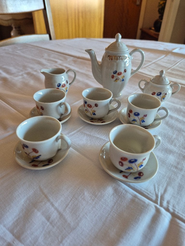 Mini-service à café/thé vintage à motif floral, Enlèvement