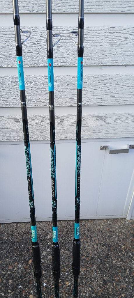3 werphengels Mitchell Suprema Bolentino 2.7 m saltwater sw, Ophalen, Gebruikt, Werphengel