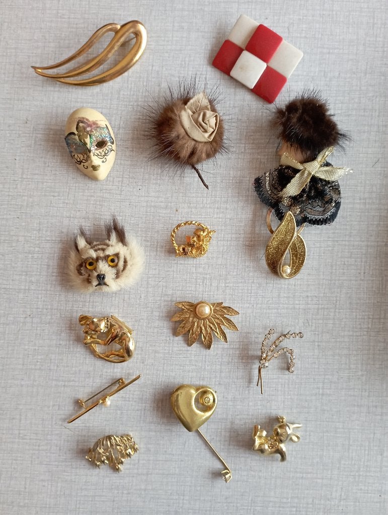 Fijne broches, Ophalen, Overige materialen, 4 tot 7 cm, Gebruikt